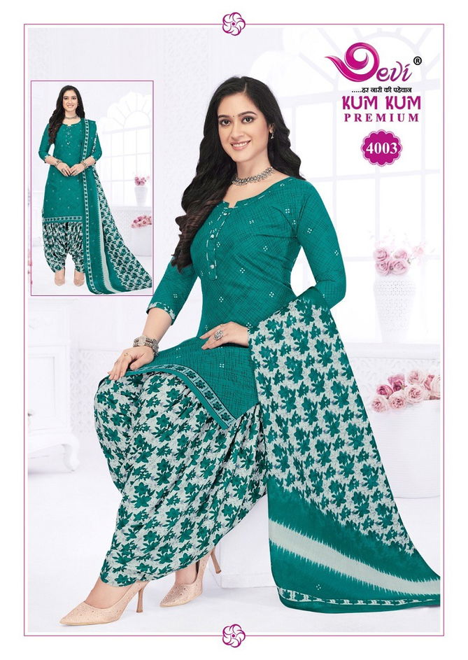 Kumkum Premium Vol 4 By Devi Printed Indo Cotton Readymade Dress Wholesale Price 